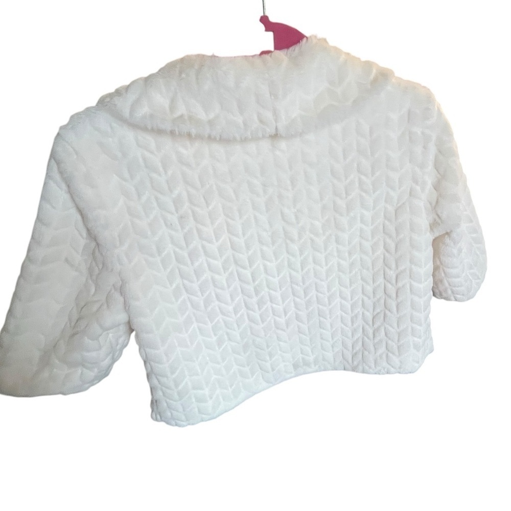 Tacera Ivory Textured Cropped Jacket – Size Medium – Bridal / Formal Bolero - Picture 3 of 10